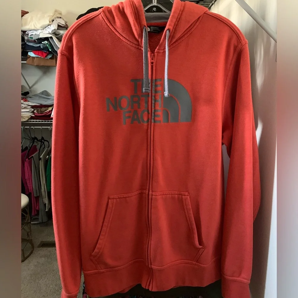 The North Face orange Red Full Zip Hoodie large gorpcore athletic leisure street